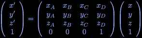 (x', y', z') = f(x, y, z)
